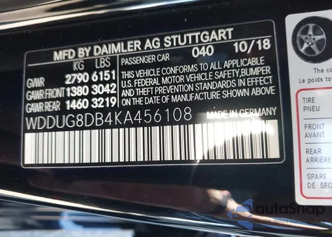 2019 Mercedes-Benz S 560 z USA, uszkodzony, nr VIN WDDUG8DB4KA456108